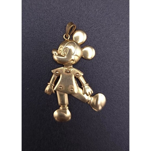 Vintage Disney 18kt Yellow Gold Fully Articulating Mickey Mouse Pendant - Picture 2 of 10